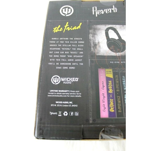 New Wicked Audio Headphones Set The Triad Earbuds Thrasher Cord Speaker in Box - Picture 3 of 5